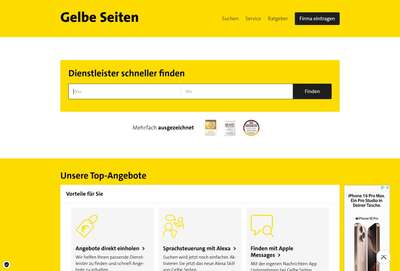 Gelbe Seiten - Dienstleister schneller finden