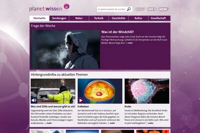 Planet Wissen - Wissensportal zu einer Vielzahl von Themen