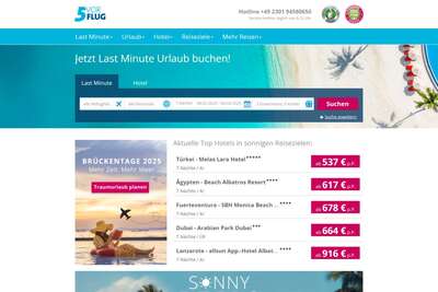 5vorFlug.de - Online-Reiseportal für Last-Minute-Reisen